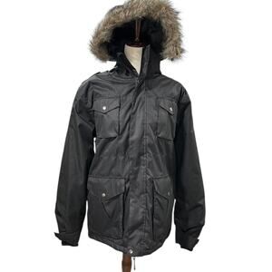 Pulse Black Outdoor Insulated Hooded Snowboard Sport Winter Ski Jacket M